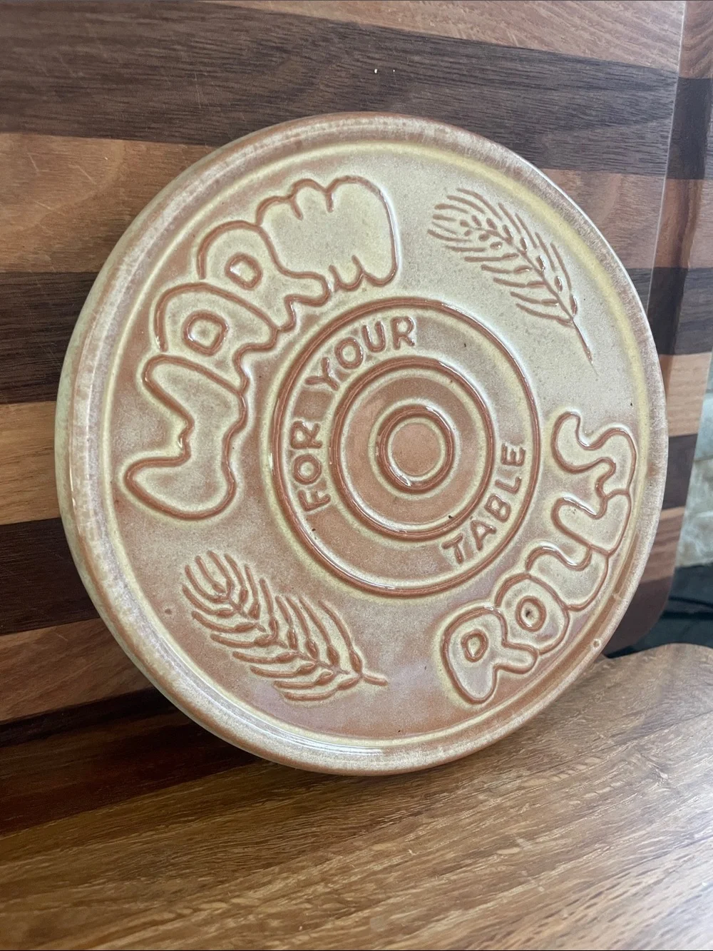 Frankoma Pottery Plainsman Brown Bread Warmer / Trivet Warm Rolls For Your Table
